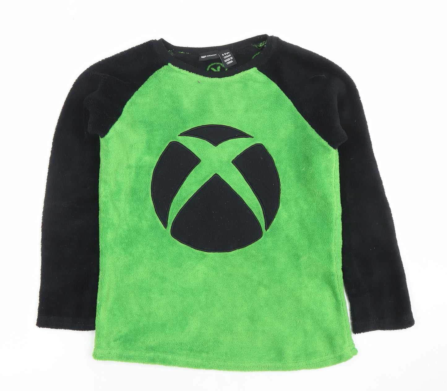 Xbox Boys Green Black Fleece Long Sleeve Pyjama Top 8-9 Years