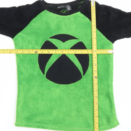 Xbox Boys Green Black Fleece Long Sleeve Pyjama Top 8-9 Years