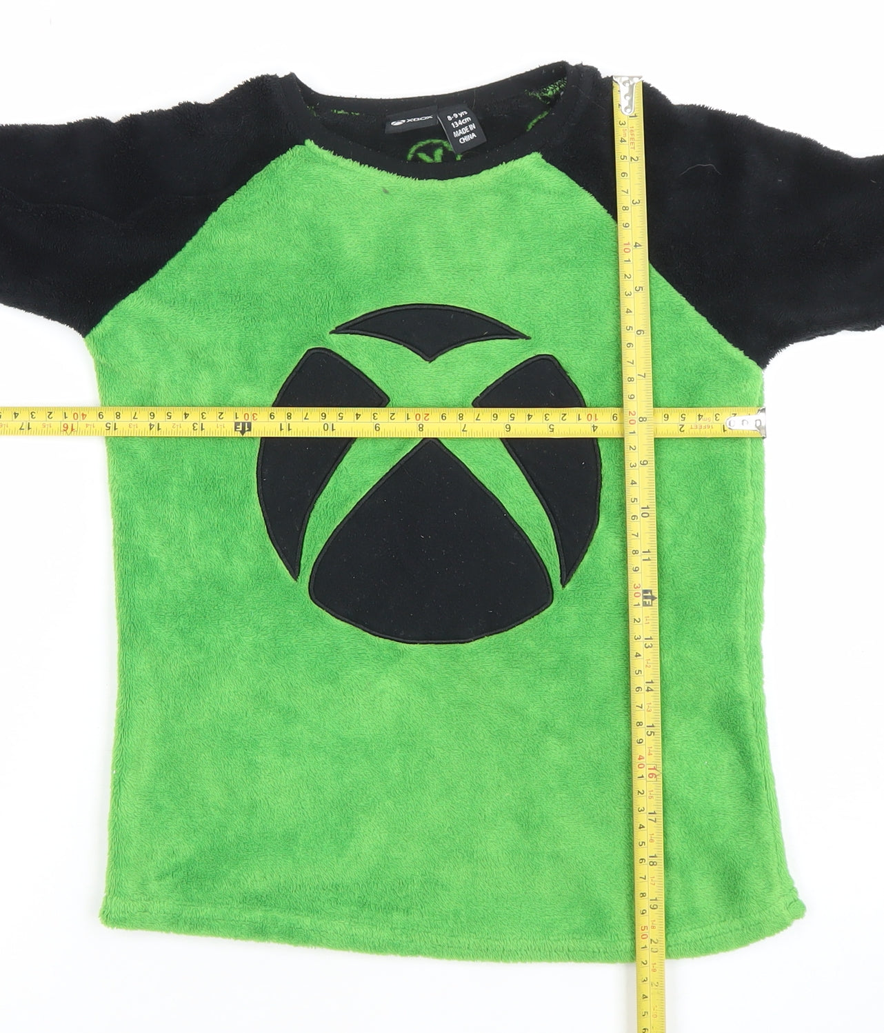 Xbox Boys Green Black Fleece Long Sleeve Pyjama Top 8-9 Years