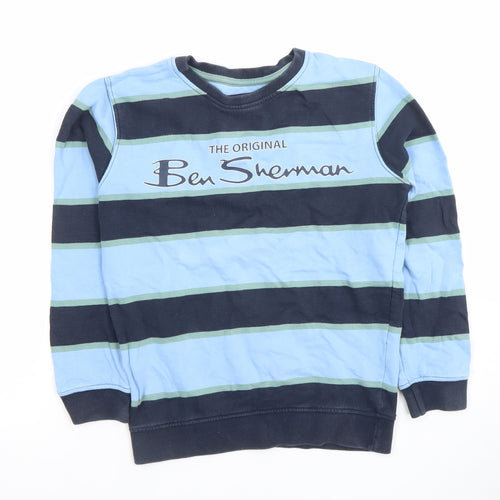 Ben Sherman Boys Blue Striped Pullover Sweatshirt 10-11 Years