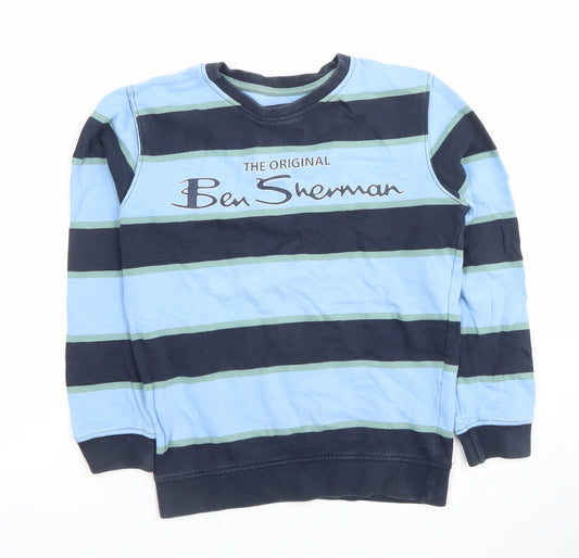 Ben Sherman Boys Blue Striped Pullover Sweatshirt 10-11 Years