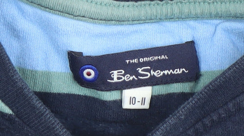Ben Sherman Boys Blue Striped Pullover Sweatshirt 10-11 Years