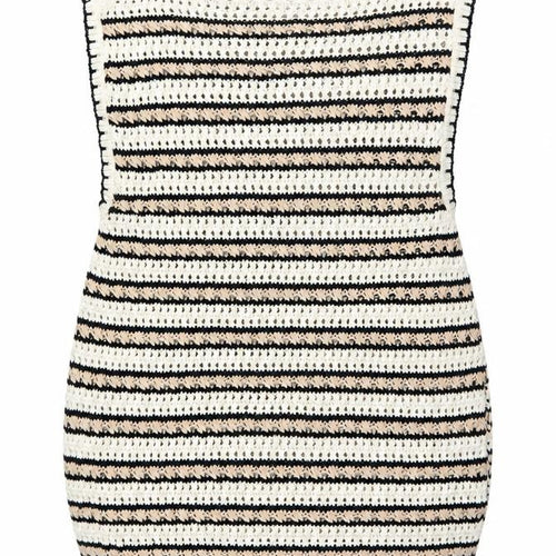 ASOS DESIGN Women’s Multicoloured L Crochet Sleeveless Striped Jumper