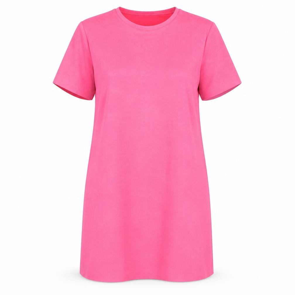 Front view of Zara Women Pink Short Sleeve Shift Dress, size 12