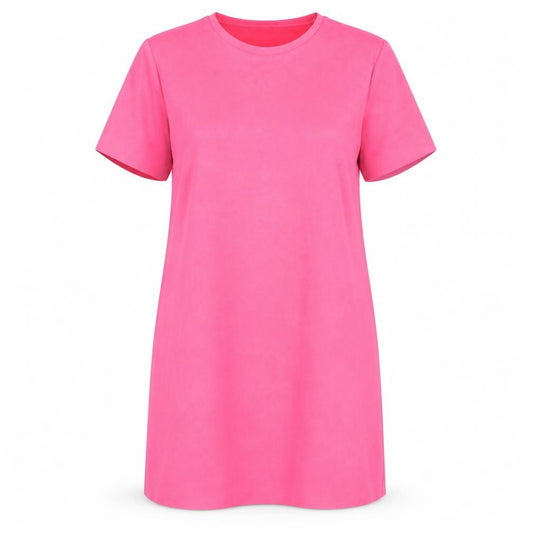 Front view of Zara Women Pink Short Sleeve Shift Dress, size 12