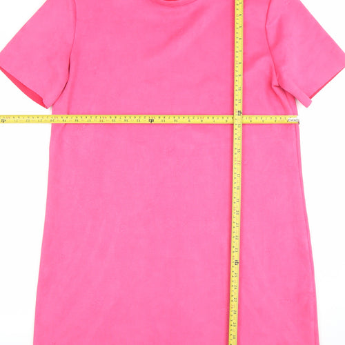 ZARA Women Pink Short Sleeve Shift Dress Size 12