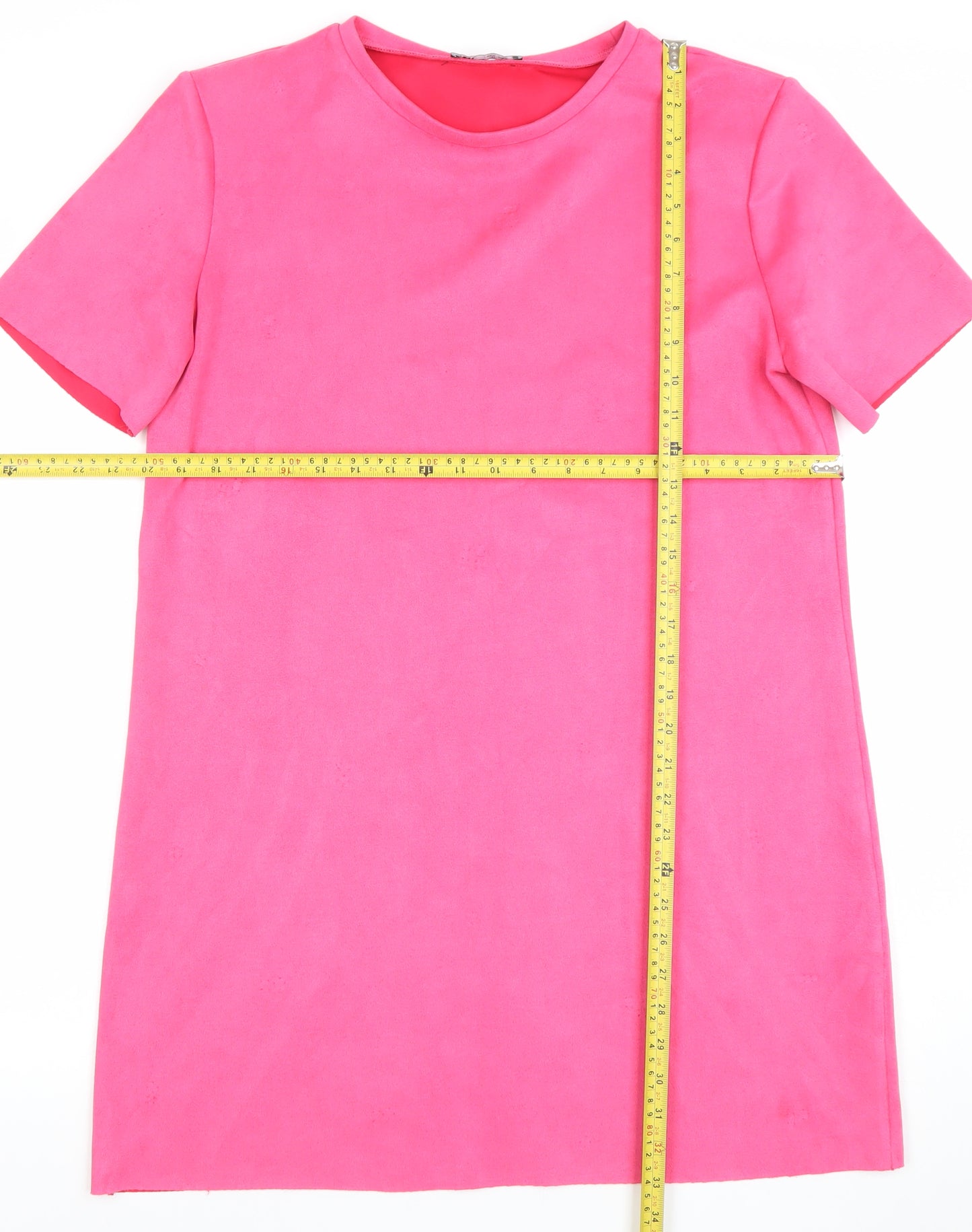 ZARA Women Pink Short Sleeve Shift Dress Size 12