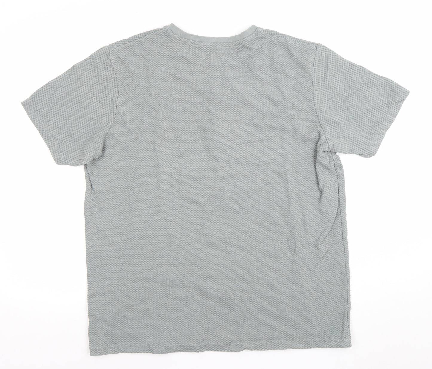 Dunnes Stores Mens Grey Short Sleeve Regular Fit Henley Polo Shirt L