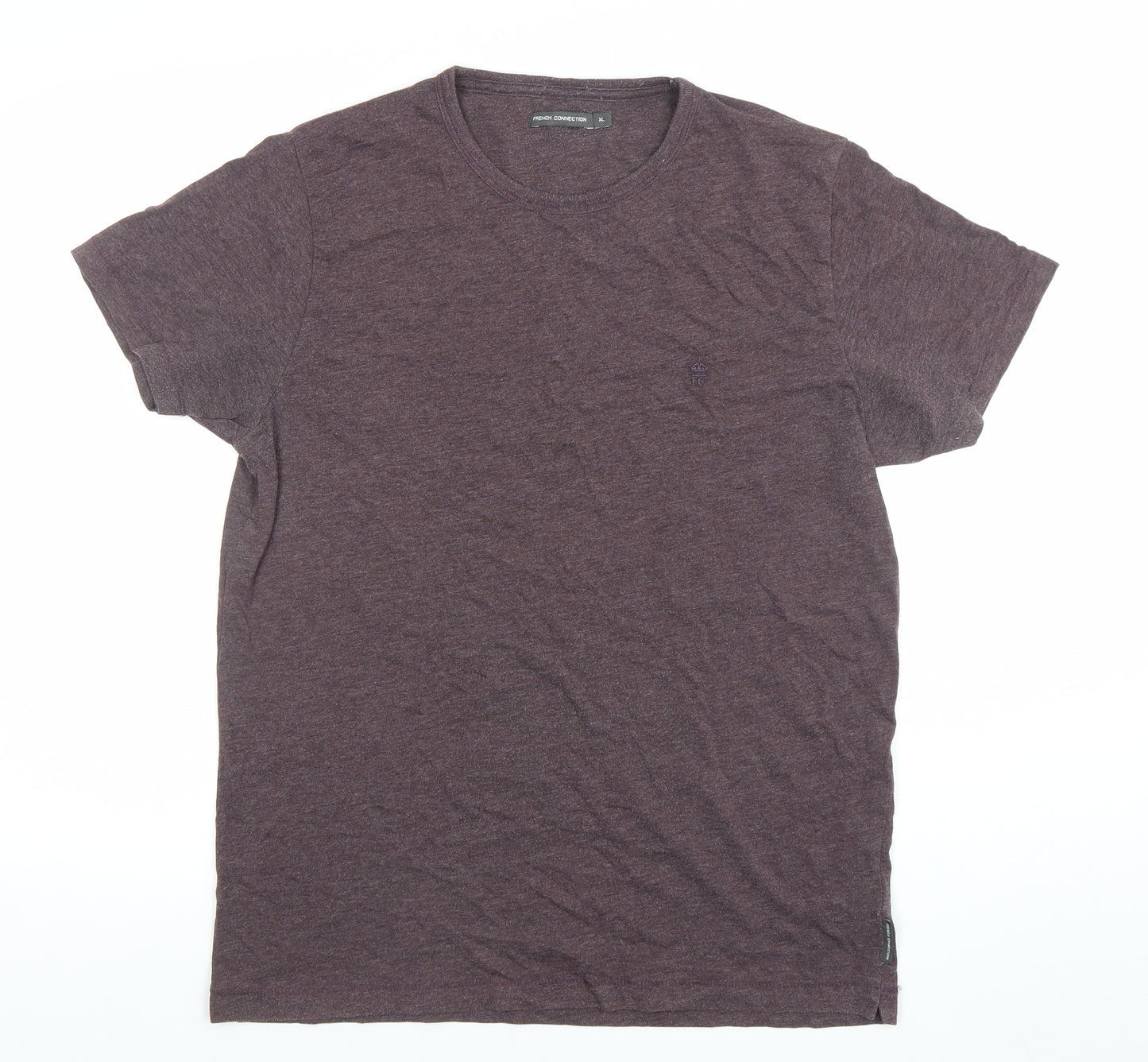 French Connection Men's Brown XL Cotton Jersey Crew Neck T-Shirt