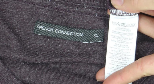 French Connection Men's Brown XL Cotton Jersey Crew Neck T-Shirt