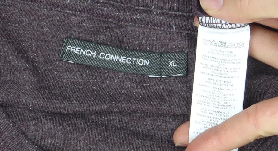 French Connection Men's Brown XL Cotton Jersey Crew Neck T-Shirt