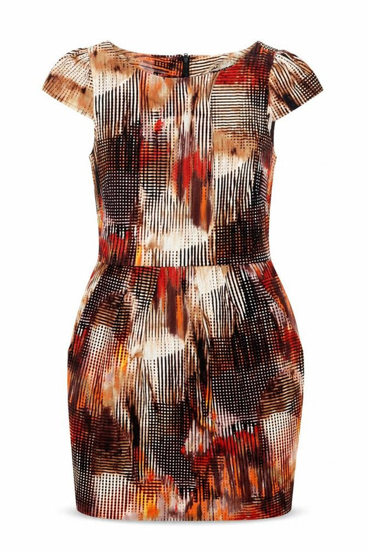 Front view of Closet Women’s Multicoloured, size UK 12, Cotton Sheath Knee Length Dress