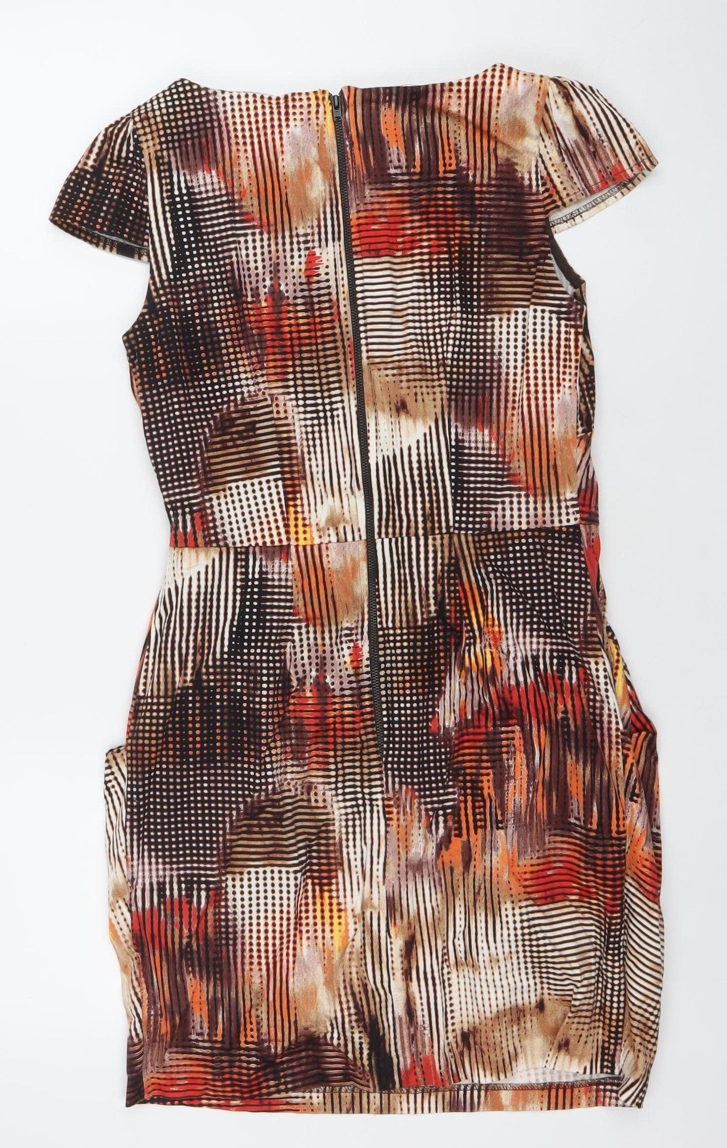 Closet Women’s Multicoloured Size 12 Cotton Sheath Knee Length Dress