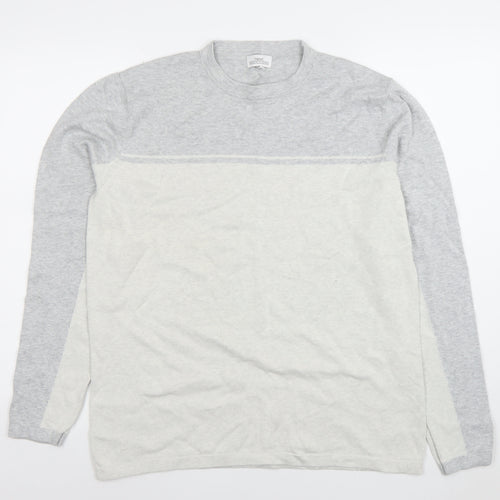 Next Men’s Grey Acrylic Cotton Crew Neck Long Sleeve Pullover Jumper Size L