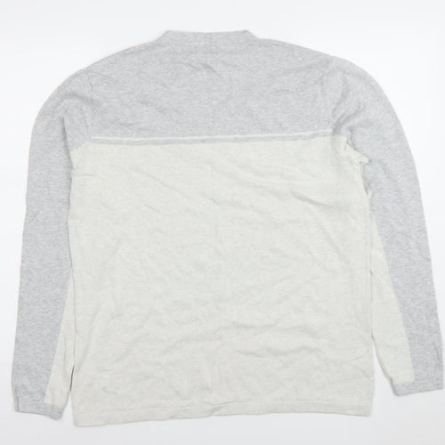 Next Men’s Grey Acrylic Cotton Crew Neck Long Sleeve Pullover Jumper Size L