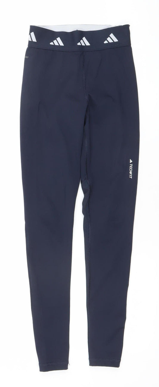 Adidas Womens Blue Techfit XS Compression Leggings