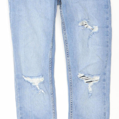 Denim Co. Women's Blue Distressed Skinny Jeans Size 8