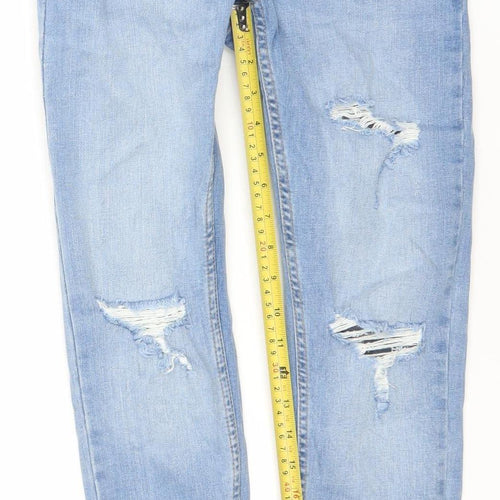 Denim Co. Women's Blue Distressed Skinny Jeans Size 8