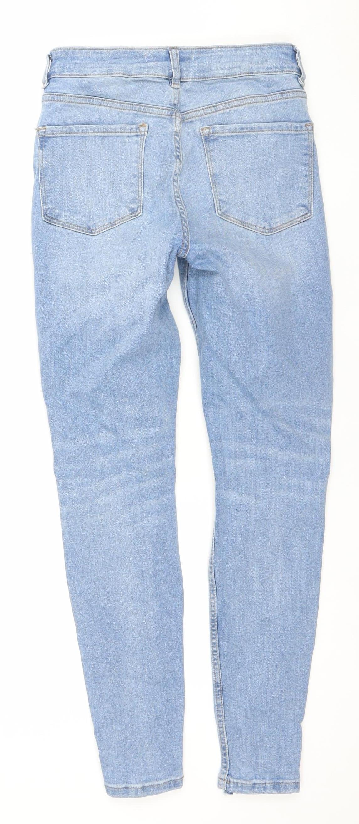Denim Co. Women's Blue Distressed Skinny Jeans Size 8