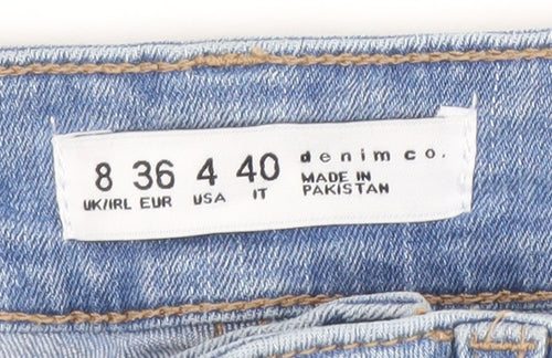 Denim Co. Women's Blue Distressed Skinny Jeans Size 8