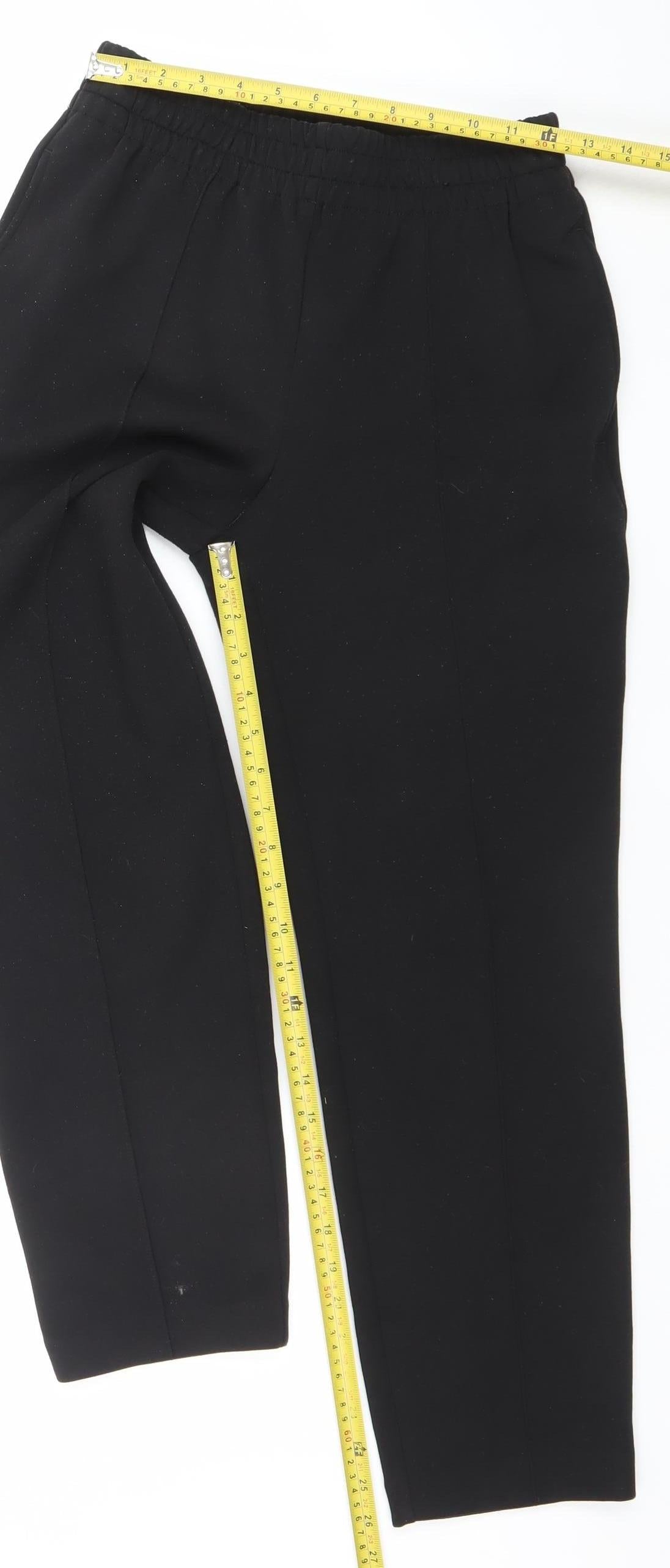 Dunnes Women’s Black XS Straight Leg Elastic Waist Trousers