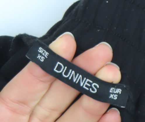 Dunnes Women’s Black XS Straight Leg Elastic Waist Trousers