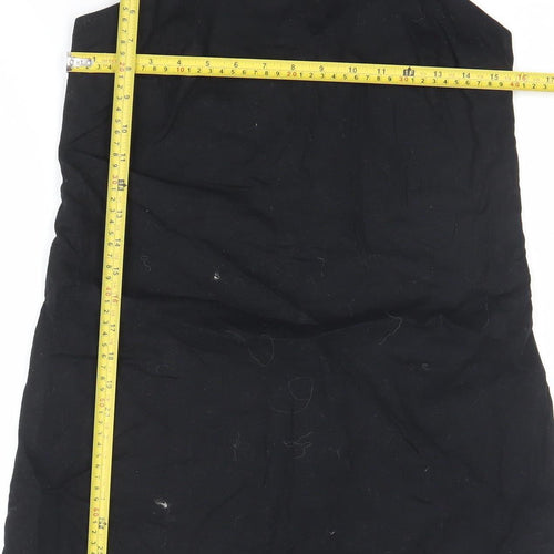 H&M Women Black Cotton Slip Dress Size 12 Lightweight Summer