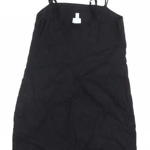 H&M Women Black Cotton Slip Dress Size 12 Lightweight Summer