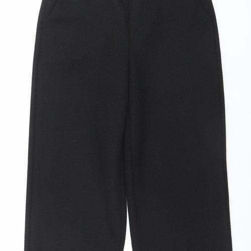 DECK BY DECOLLAGE Women's Black M Wide-Leg Cropped Trousers