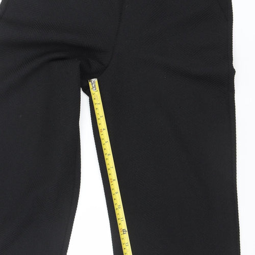 DECK BY DECOLLAGE Women's Black M Wide-Leg Cropped Trousers