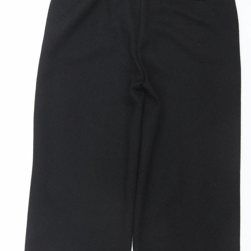 DECK BY DECOLLAGE Women's Black M Wide-Leg Cropped Trousers