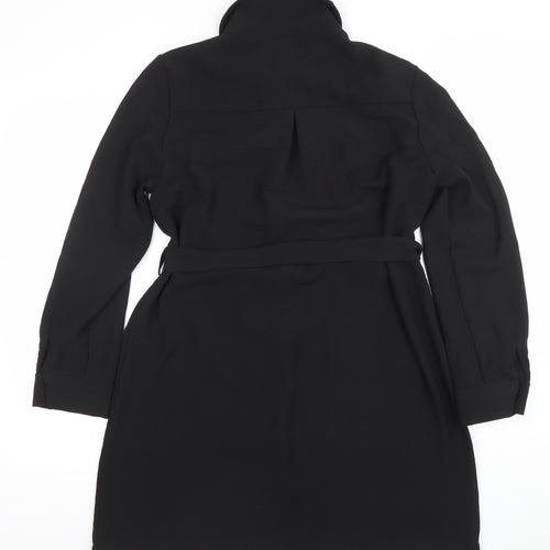 Dunnes Women's Black Belted Shirt Dress Size M Long Sleeve
