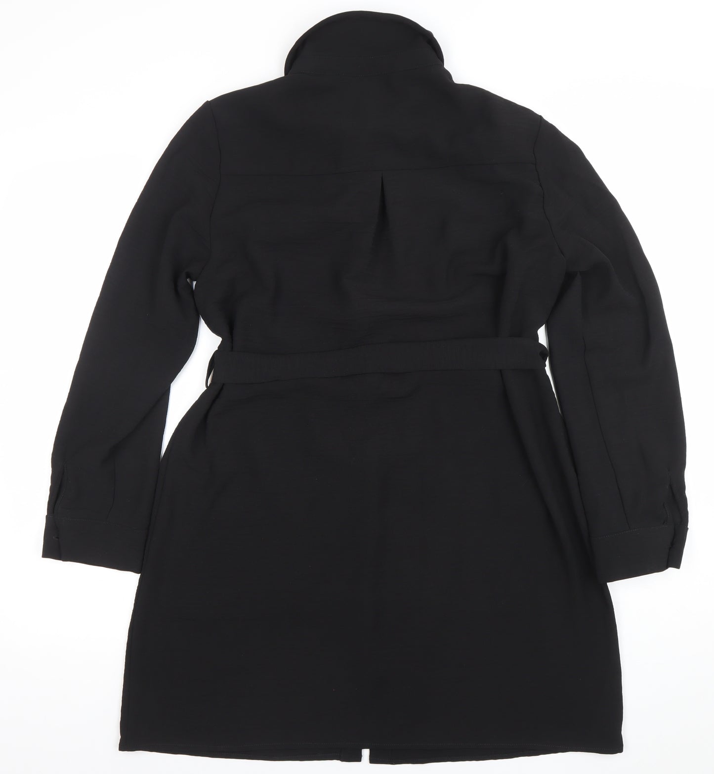 Dunnes Women's Black Belted Shirt Dress Size M Long Sleeve