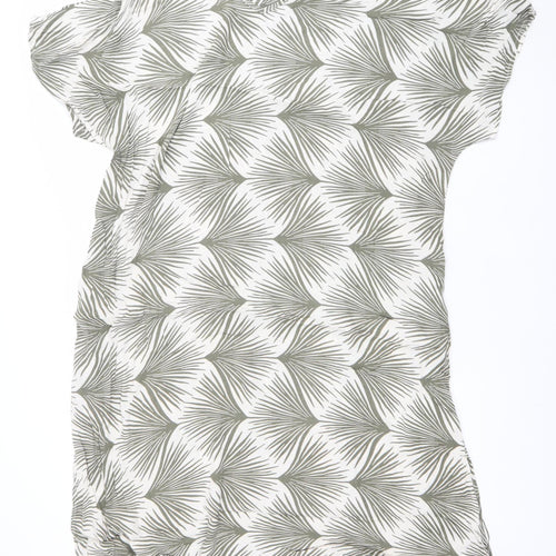 Women's Green Tropical Viscose Shift Dress - Summer Casual