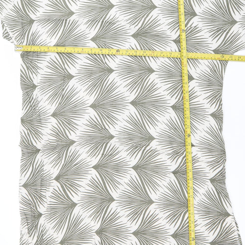 Women's Green Tropical Viscose Shift Dress - Summer Casual