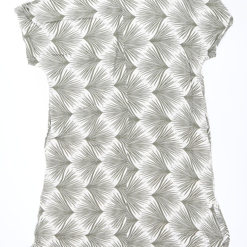 Women's Green Tropical Viscose Shift Dress - Summer Casual