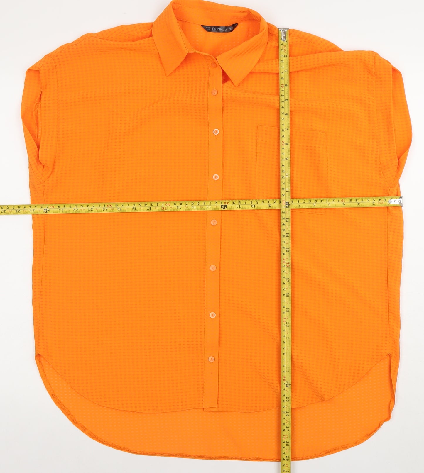 Dunnes Women’s Orange Sleeveless Collared Button-Up Shirt Size 12