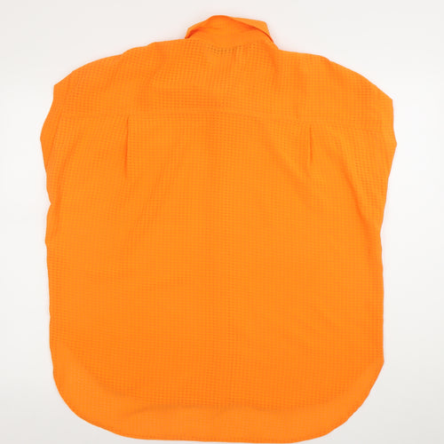 Dunnes Women’s Orange Sleeveless Collared Button-Up Shirt Size 12