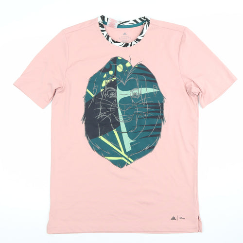 adidas Boys Pink Disney Lion King Graphic T-Shirt Size 13-14 Years