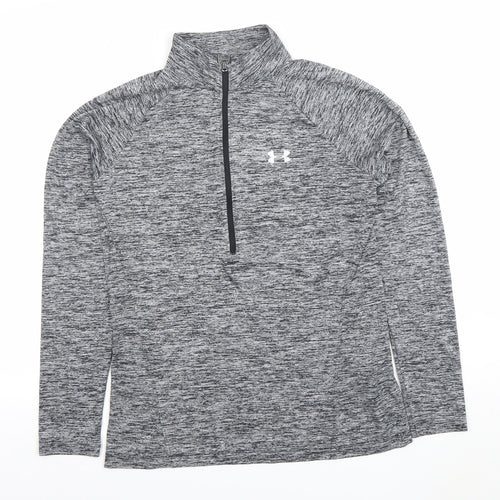 Under Armour Women Grey Long Sleeve HeatGear 1/4 Zip Top M