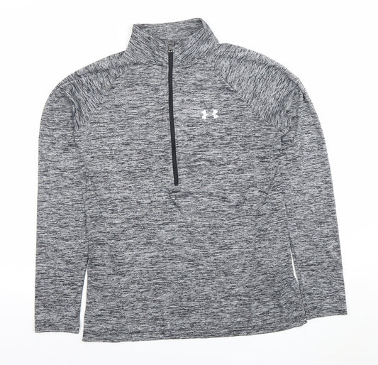 Under Armour Women Grey Long Sleeve HeatGear 1/4 Zip Top M