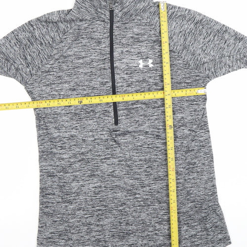 Under Armour Women Grey Long Sleeve HeatGear 1/4 Zip Top M
