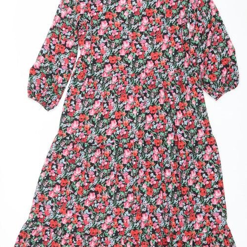 Zara Women’s Multicoloured Floral Midi A-Line Dress Size S