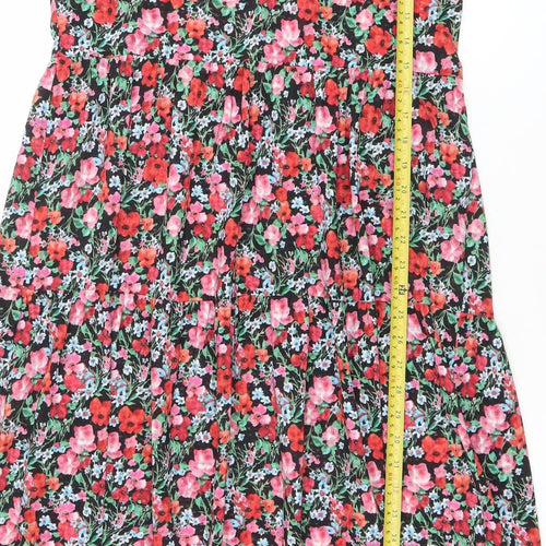 Zara Women’s Multicoloured Floral Midi A-Line Dress Size S