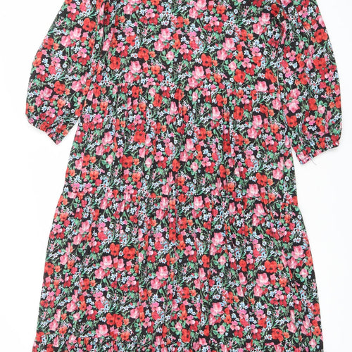 Zara Women’s Multicoloured Floral Midi A-Line Dress Size S