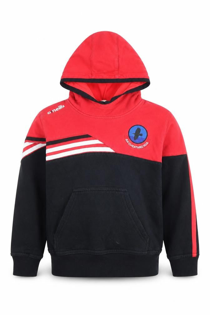 O’Neills Boys Red & Black Pullover Hoodie 5-6 Years Colourblock Cotton Blend