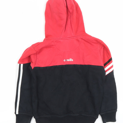 O’Neills Boys Red & Black Pullover Hoodie 5-6 Years Colourblock Cotton Blend