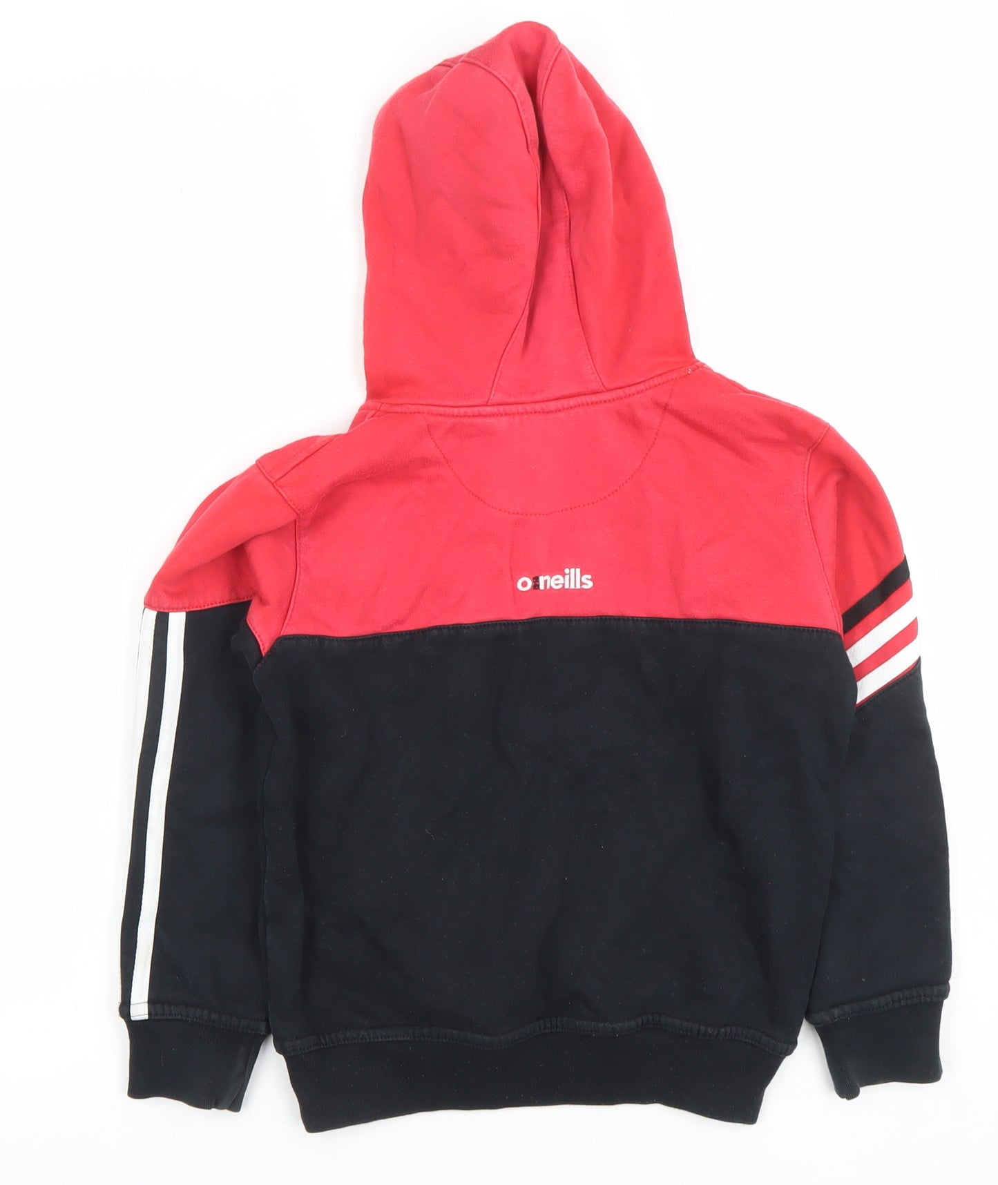 O’Neills Boys Red & Black Pullover Hoodie 5-6 Years Colourblock Cotton Blend