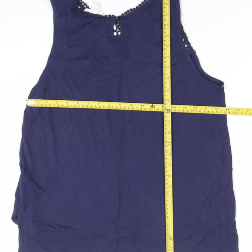 H&M Women’s Blue Sleeveless Crochet Blouse Size L