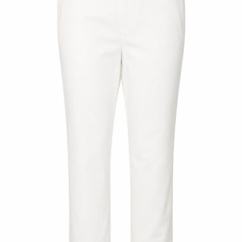 Savior Women White Size 16 Straight Leg Trousers Cotton Blend